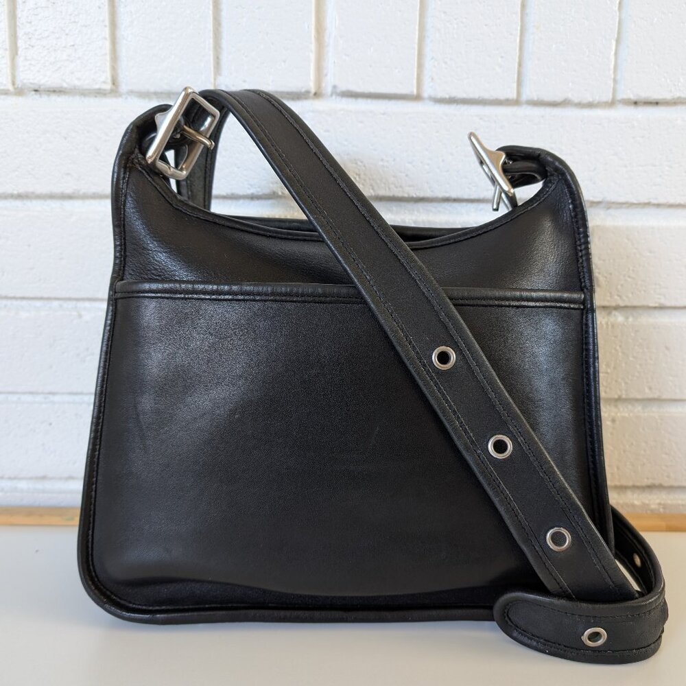 Vintage Coach Large Legacy Zip 9966 Black 2000 Nickel Hardware Bag Handbag Purse